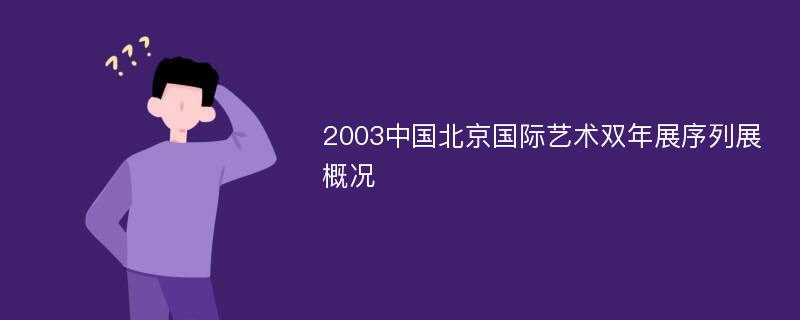 2003中国北京国际艺术双年展序列展概况